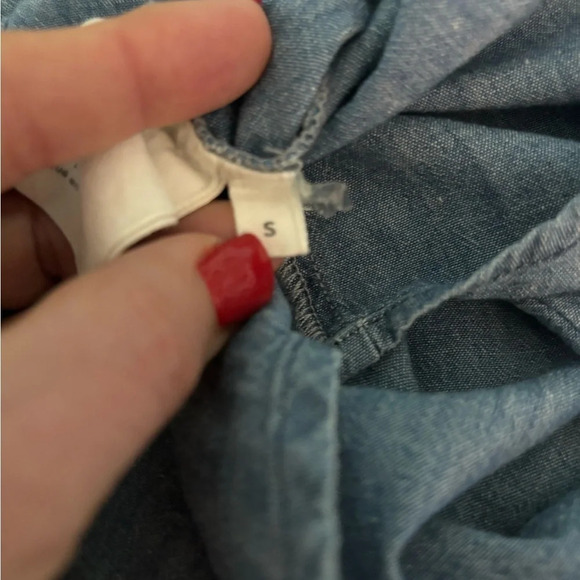 M. i. h. jeans chambray Vigo shirt long sleeved button up collared embroidered - Picture 6 of 7